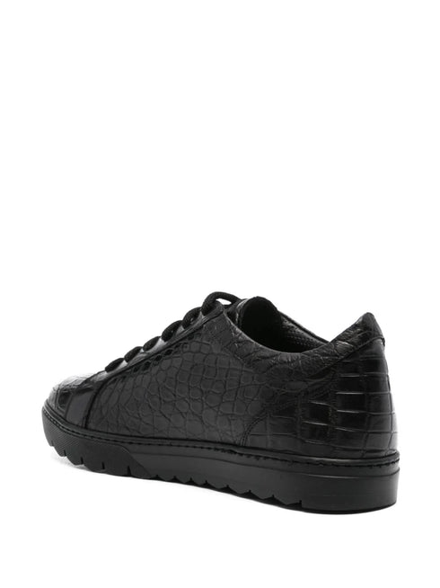 crocodile-embossed leather sneakers